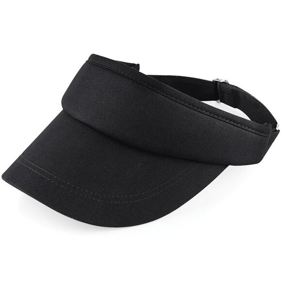 Beechfield Unisex Sports Visor / Headwear (Pack of 2) / Black - Picture 2 of 3
